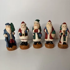 History of Santa Figurines Set 5 – 1850 1860 1890 1900 1925 – Resin 4.5”