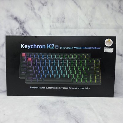 Keychron K2 Version 3 Wireless Mechanical Keyboard K2X-J4 Banana Switch Open Box