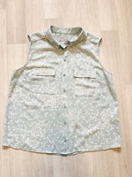 Hobbs Top Blouse Size UK 16 Button Down Collared Shirt Sleeveless Mint Green 