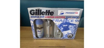 Vintage Gillette World Cup Limited Edition Gift Pack France 98 Rasierer, Gel Rare