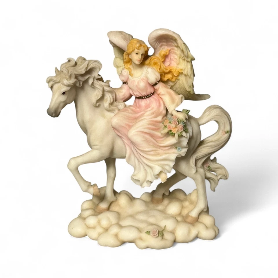 1997 Colecionável Serafim Naturezas Clássicas Próprio Anjo a Cavalo por Roman Inc #78084 - Imagem 2 de 4