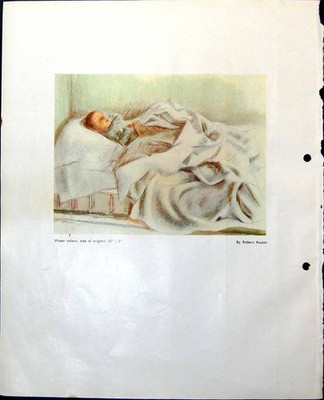 Alter Druck Kinder Schlafbett R Austin Zeichnung Damengesicht C Wilson 1949 20.