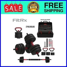 FitRx SmartBell Gym, 60 lbs. 4-in-1 Adjustable Interchangeable Weight Set