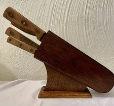 VINTAGE SET OLD HOMESTEAD KNIVES Full Set Made In Japan Wood Handles Knife Set