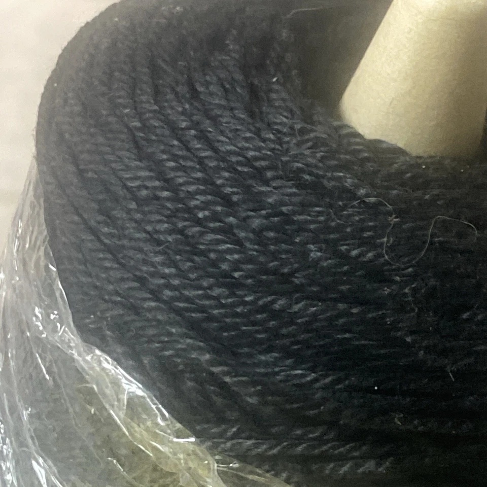 Vintage Lg Skein Crystal Palace 100%  Cotton Yarn No 9598 Black Made In Belgium - Image 2 of 4