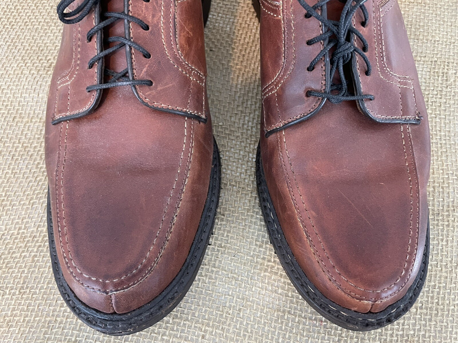 SAOLA Scarpe derby Allen Edmonds Wilbert 10 1 2 D in pelle marrone punta divisa