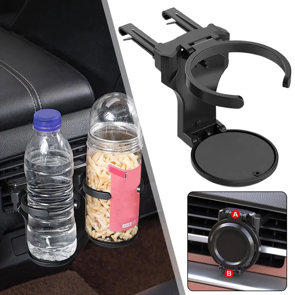 Black Foldable Car Cup Holder Air Vent Mount for Drinks