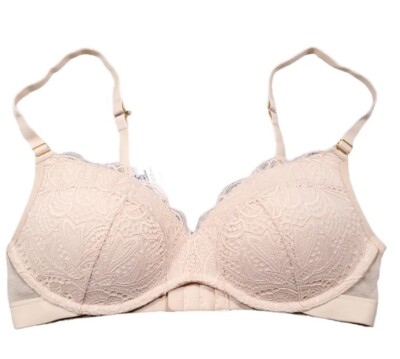 Lively The No-Wire Push Up Bra Toasted Almond Size 36B Wireless NWT