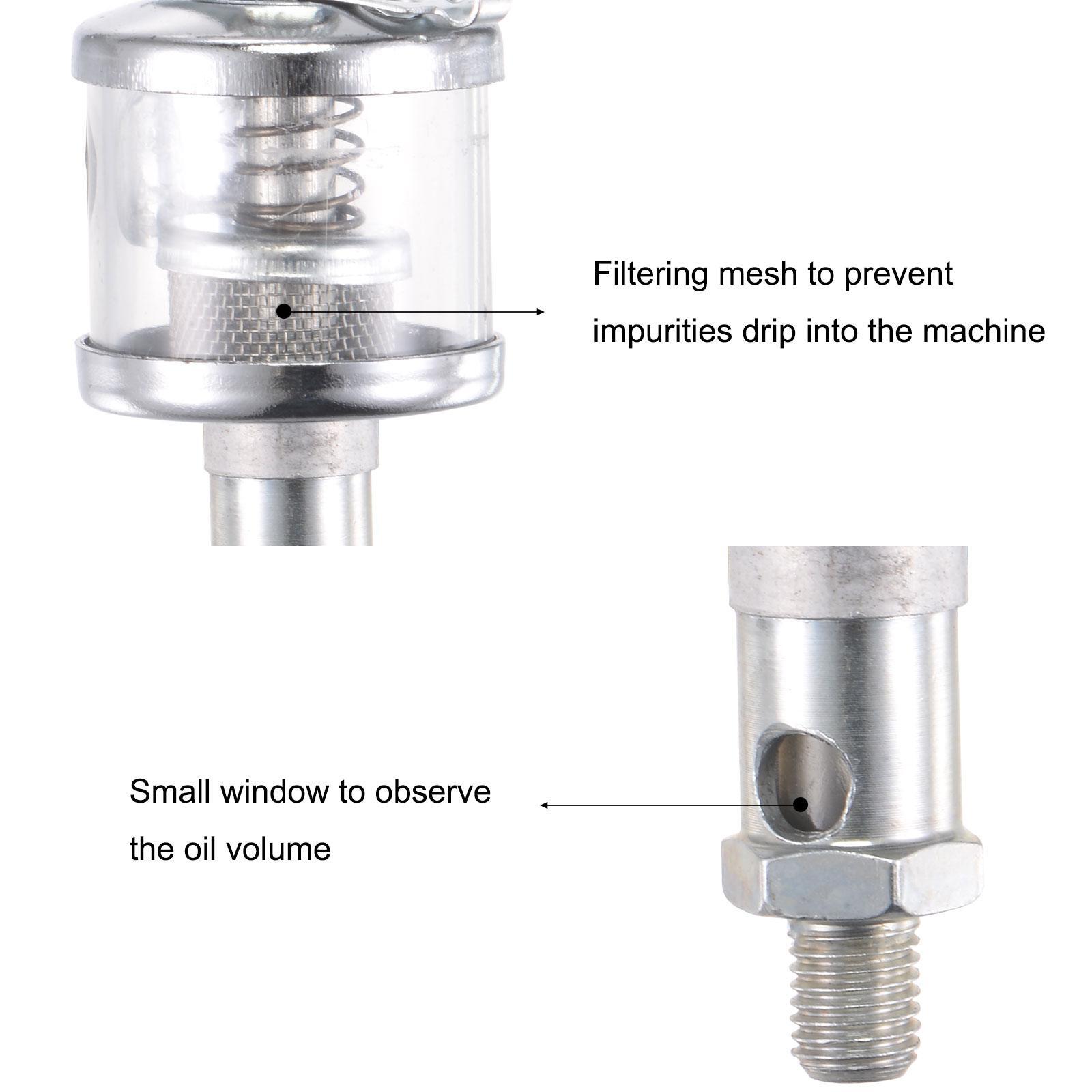 Needle Valve Type Oil Cup M8x1 Thread 16ml Sight Gravity Drip Feed Oiler