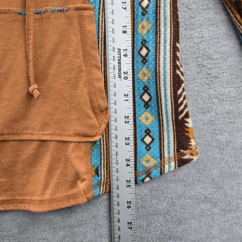 Panhandle Women Hoodie M Brown Geometric Western Aztec Patterned Y2K USA - Image 3 of 4