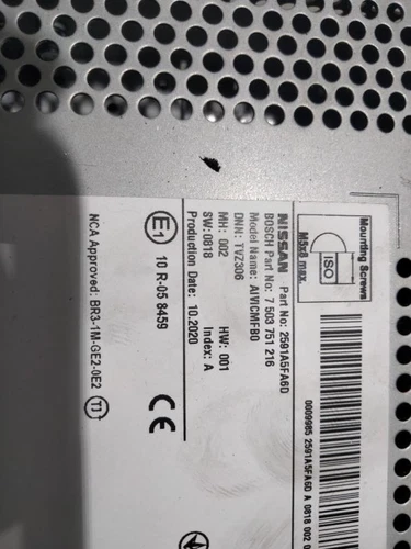 2591A5FA6D Pantalla Multifuncion para NISSAN MICRA (K14) Acenta 2020 2934345 - Imagen 4 de 10