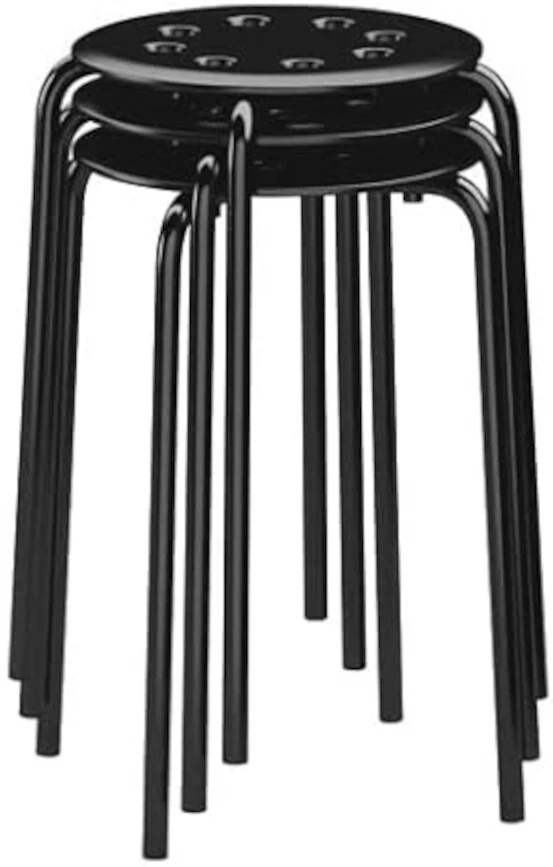 WHITE / BLACK MARIUS METAL STACKABLE FOLDABLE STOOL, HOME, OFFICE. 220Lbs Wgt. - Image 2 of 4