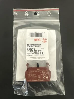 AEG SES-10 1 N.O. Pushbutton Contact Block. Compatible With GE P9B10VN