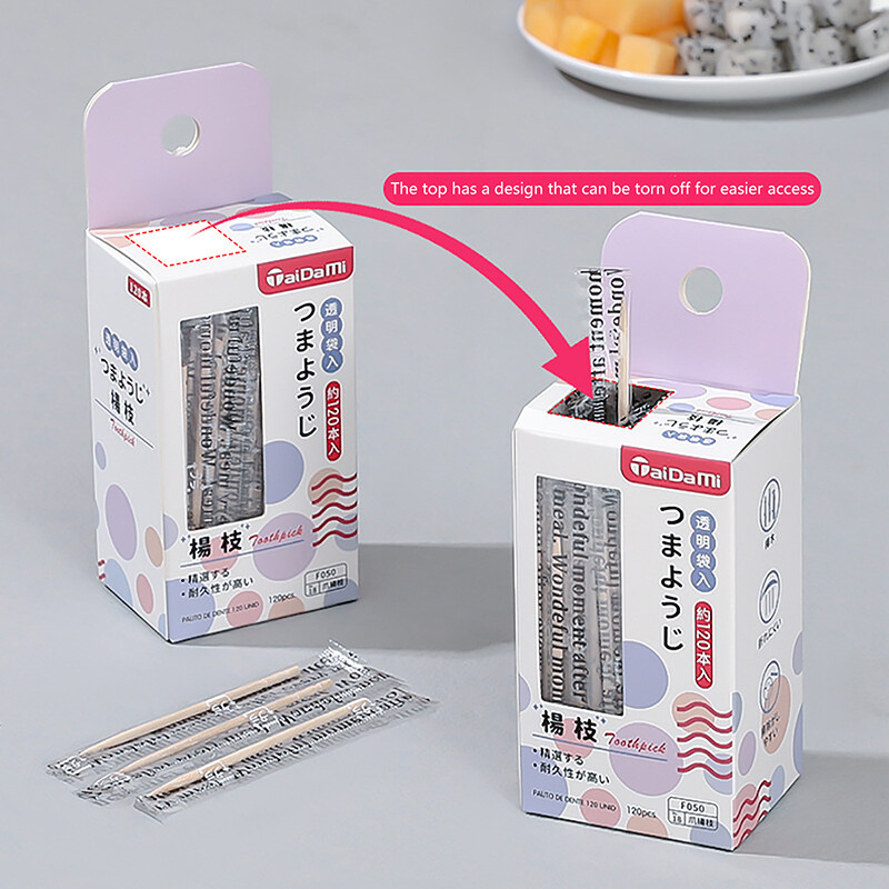 120Pcs Dental Toothpicks Brush Natural Wooden Toothpick Fruit Tooth 120pcs dental toothpicks brush natural wooden toothpick fruit tooth