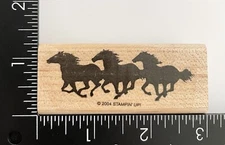 Stampin Up Wild Horses Silhouette Bareback 2004 Wood Mounted Rubber Stamp