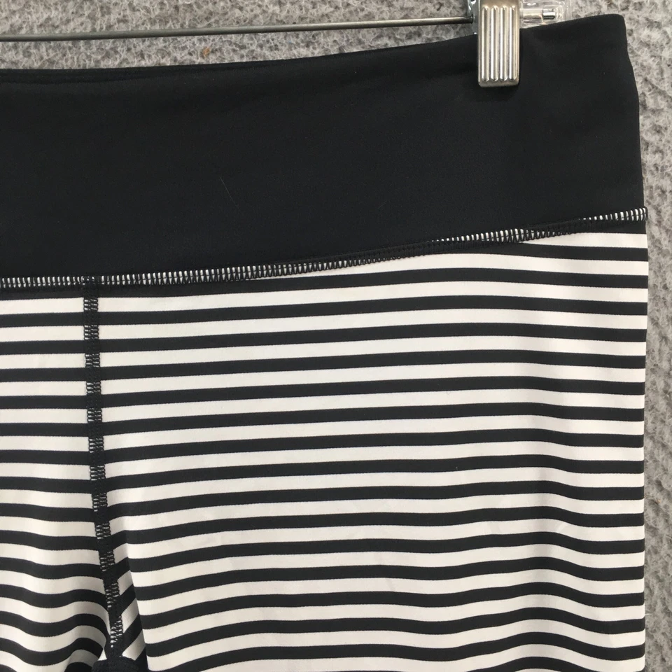 Leggings capri Z By Zella para mujer XL (real 34x20) a rayas negras tiro medio Foto 3 de 4