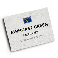 A4 PRINT - Ewhurst Green, East Sussex - Lat/Long TQ7924
