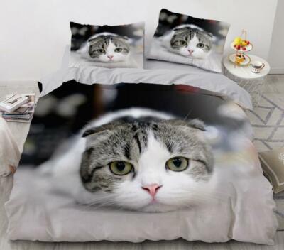 3D Süße Katze NAM9904 Bett Kissenbezüge Decke Bettdecke Abdeckung Set Fay
