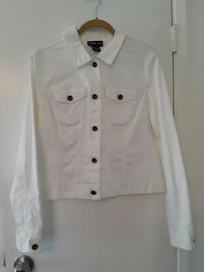 Women's STYLE \u0026 CO White Denim Jacket 