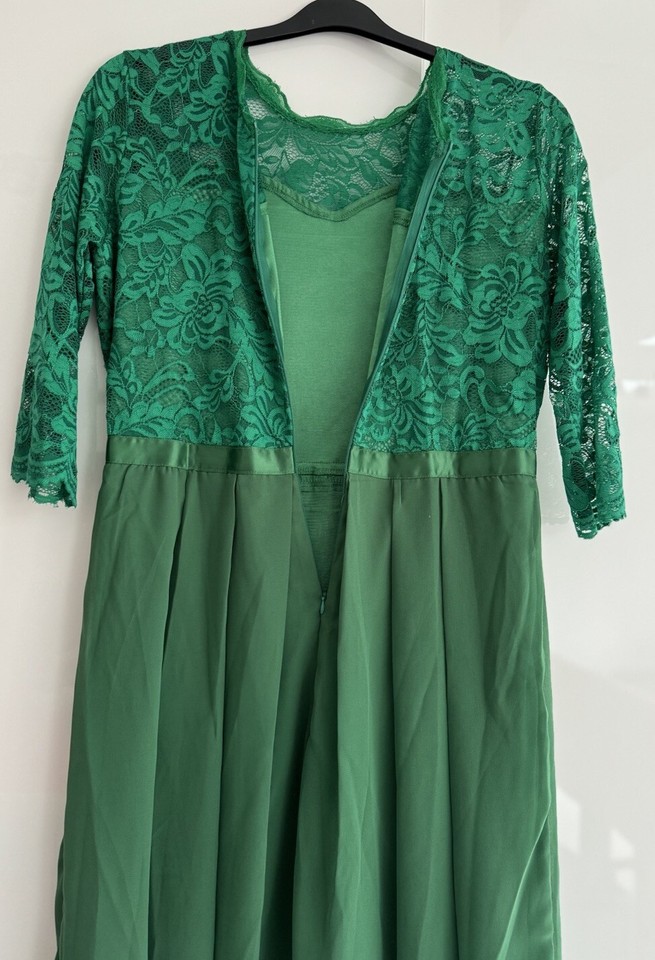 Emerald green dress size 16 eBay