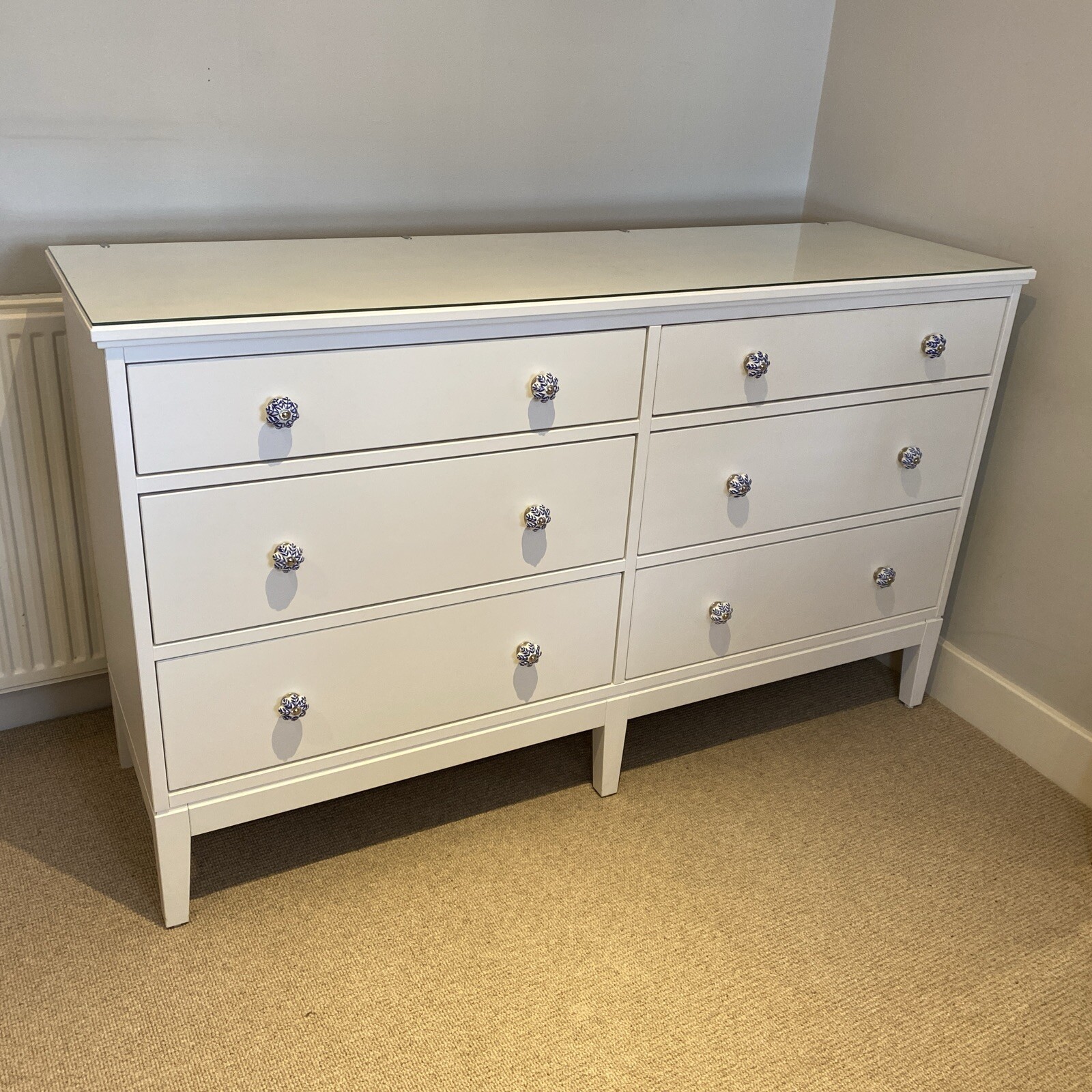 Large IKEA Idanas Chest of drawers with glass top excellent condition eBay
