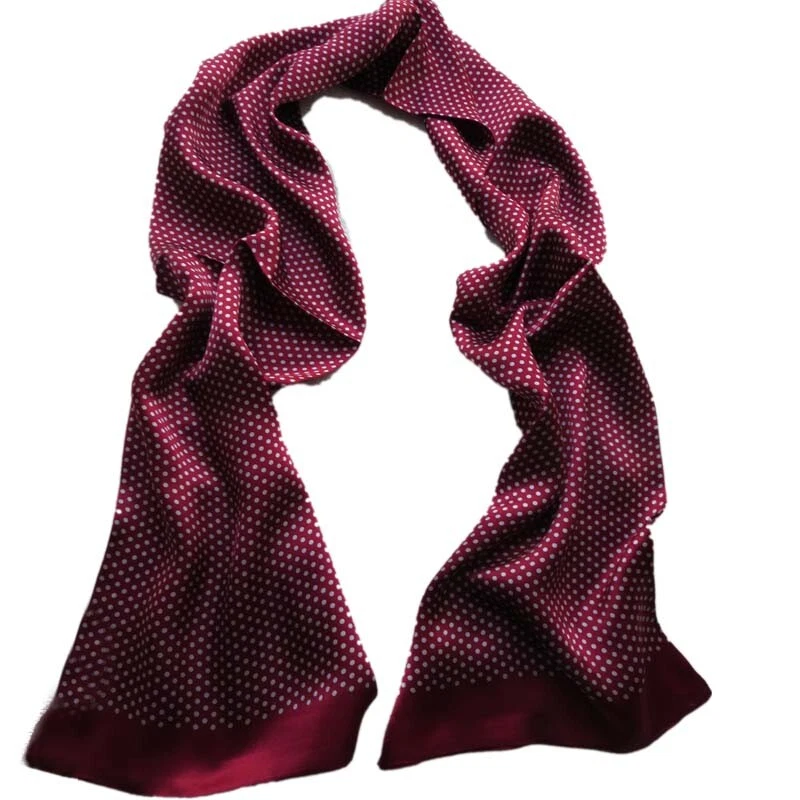 Bufanda de seda 100 para hombre corbata pañuelo largo doble capa azul negro Foto 4 de 4