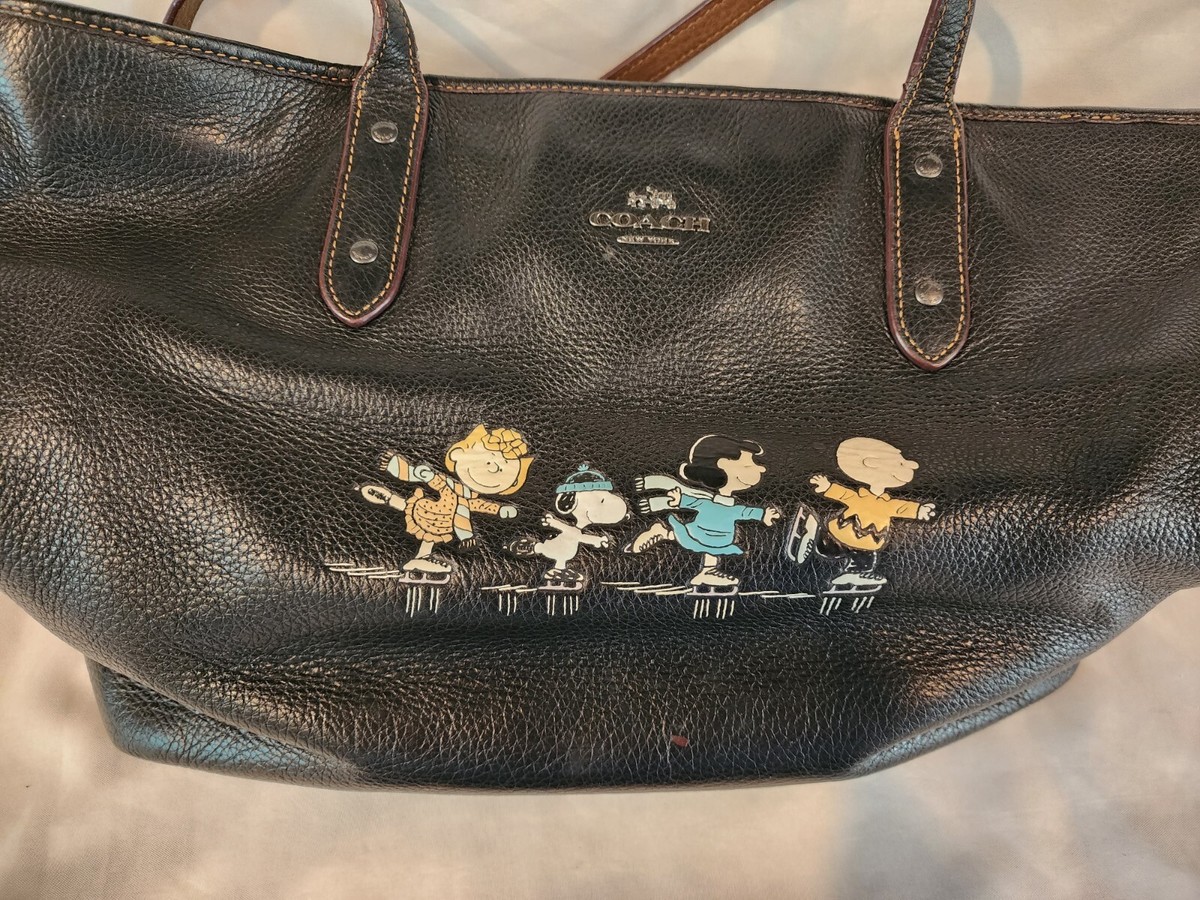 COACH Peanuts Snoopy 18904 Limited Edition Black Leather
