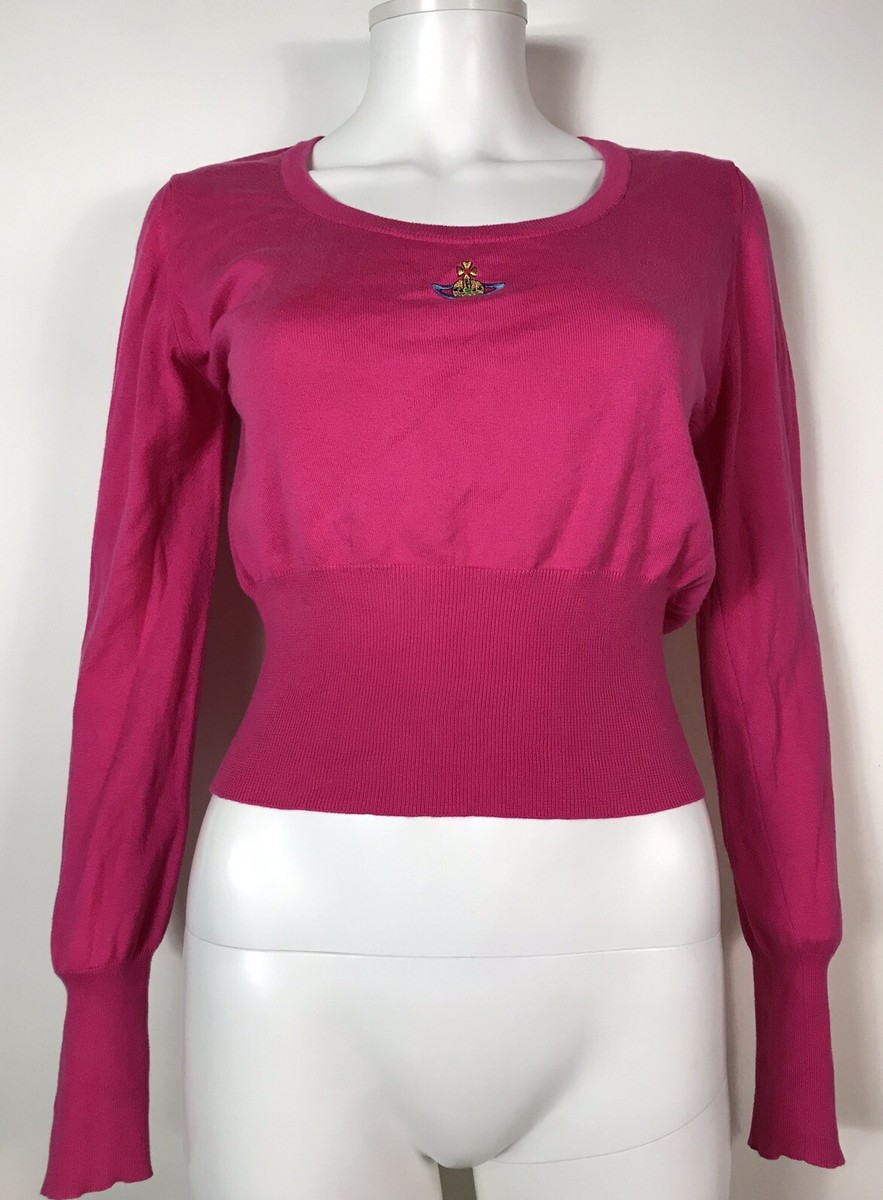 Vtg Vivienne Westwood Pink Knit Orb Logo Cotton Knit Top S Vtg Vivienne Westwood Pink Knit Orb Logo Cotton Knit Top S