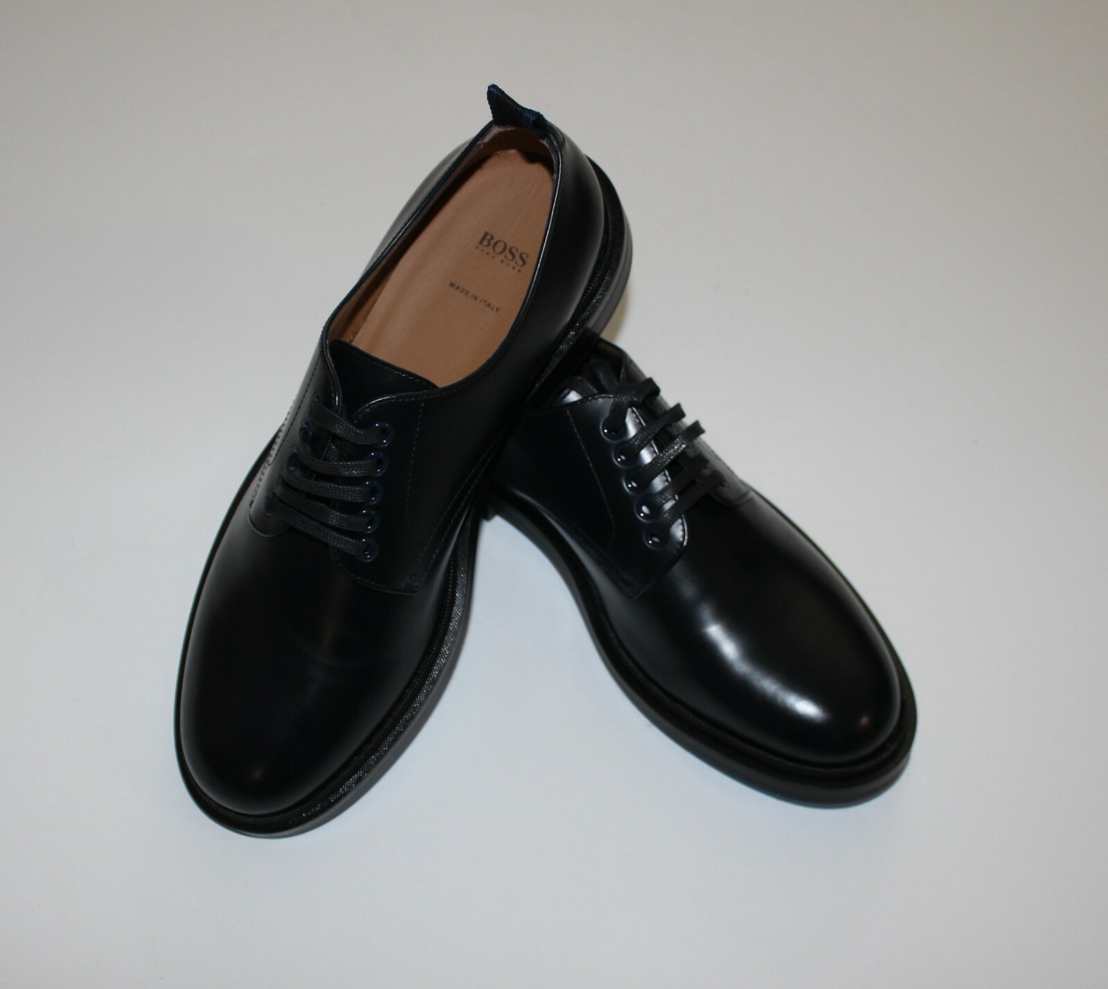 SAOLA SCARPE DERBY HUGO BOSS ROYAL NERE CON LACCI US 7 5 REGNO UK 6 5
