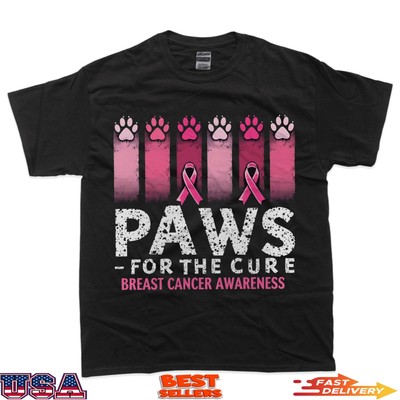 Paws For The Cure Dog Cat Lovers Breast Cancer Awareness T-Shirt
