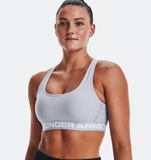 XL NWT Women's Under Armour Gray Crossback Compression Mid Impact Sports Bra