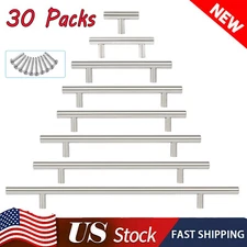 30Pack Brushed Nickel Kitchen Cabinet Pulls Stainless Steel Drawer T Bar Handles