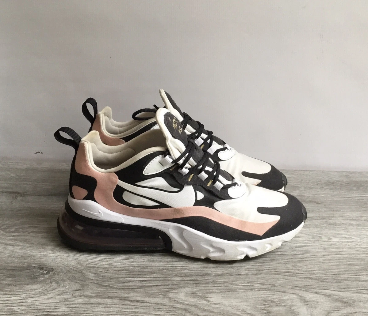 Nike Women's Air Max 270 React Black/White-Bleached Coral - AT6174