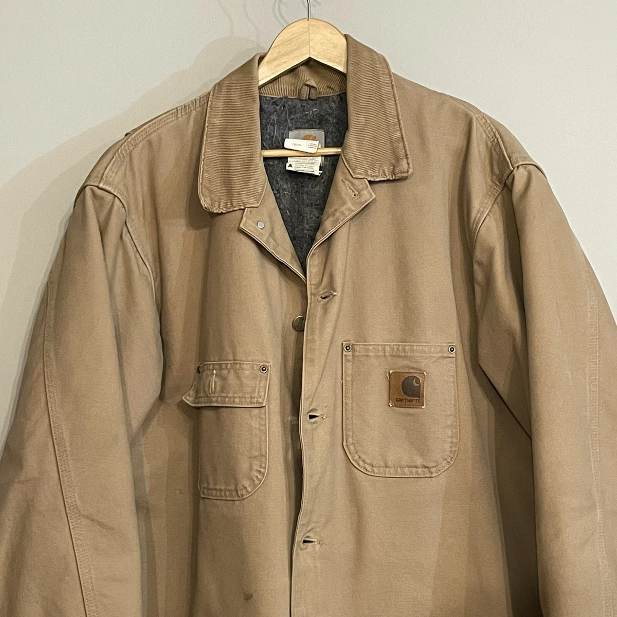 Vintage Carhartt Coat USA Mens Blanket Lined Brown Chore Jacket