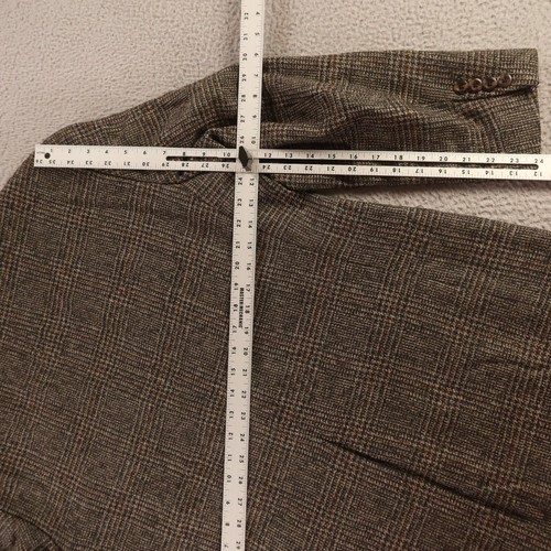 VINTAGE Tweed Jacket M Brown Prince of Wales Check Ralph Lauren Wool Blazer 41R - Picture 16 of 17