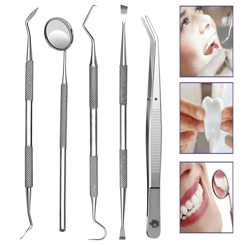 Dental Teeth Cleaning Kit Dentist Floss Plaque Remover Oral Care Tooth Tools 5PC - Picture 6 of 8