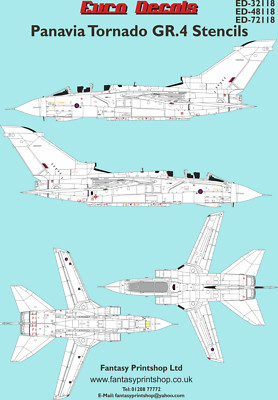 EURO DECALS PANAVIA TORNADO GR.4 / 4A SCHABLONEN ED48-118 Wasserschieber Transfers 
