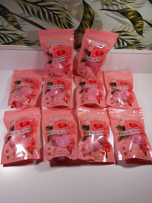 10 PKG (30 Cuts)Bath Treasures Bath Bombs Rose Petal Kisses  Heart Bath Fizzies 