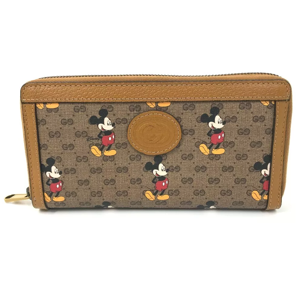 GUCCI 602532 Mini GG Supreme DISNEY collab Mickey Mouse Zip Around Long Wallet