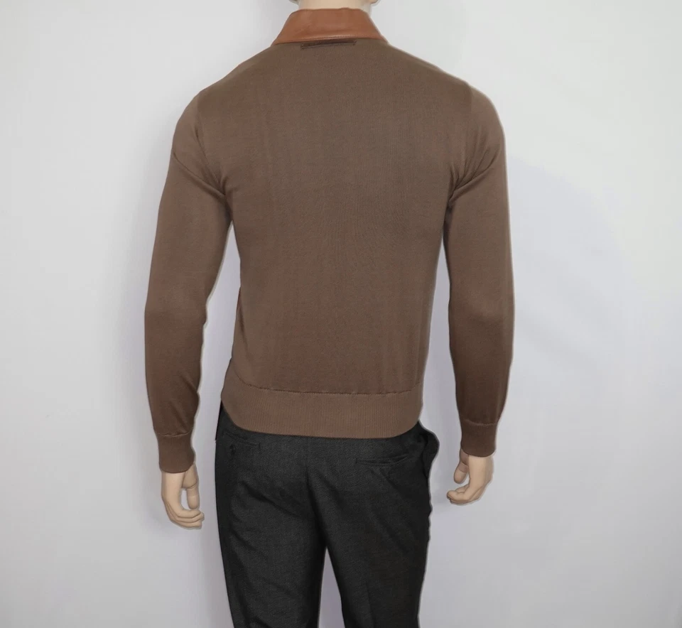 New CLASS ROBERTO CAVALLI Colorblock Bomber Jacket Leather/Cotton Size 38 ITALY - Image 3 of 4