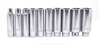 MAC Tools MDM 5mm-MDM 14mm 5-14MM 1/4''  Drive 6 Point Chrome Deep Socket Set USA
