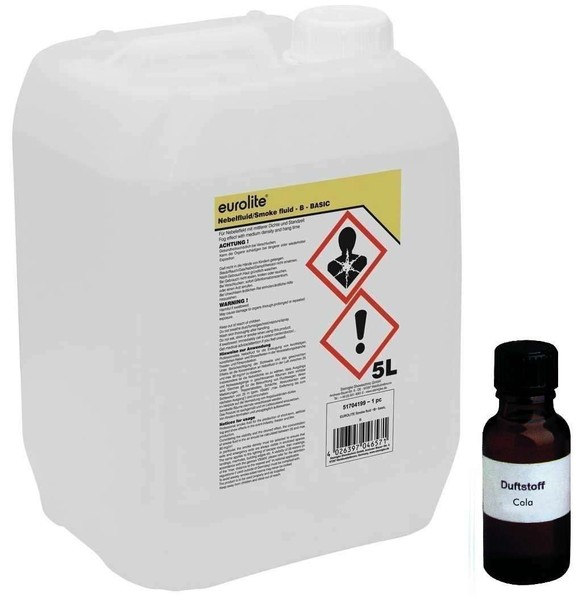 5 Liter (4,38€/L) Eurolite Nebel Smoke Fluid B Basic + Nebelfluid Duftstoff Cola-image