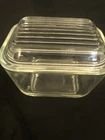 Pyrex Clear Refrigerator Dish W /Lid VTG 1950's