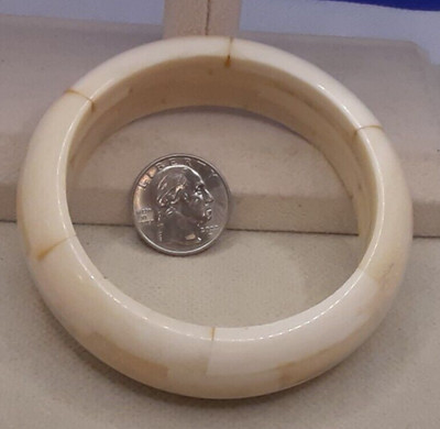 Rare Bangle Bracelet Vtg Solid Marble Inner Diameter 2.5''  stunning quality A900