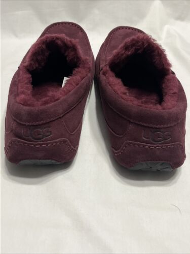 UGG Ascot Ciabatte Uomo in Pelliccia Scamosciata Rosso Marrone Taglia 15 Nuove senza etichette - Foto 6 di 10