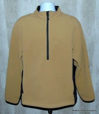 Eddie Bauer Mens Large Polartec Fleece 1/2 Zip Pullover Jacket Brown