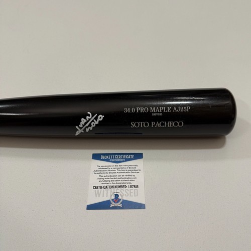JUAN SOTO SIGNED/AUTOGRAPHED OLD HICKORY GAME MODEL BLACK BAT - YANKEES - BAS - Bild 2 von 7