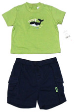 NWT Baby Infant Boys 2-Piece Outfit Set Shirt  Cargo Shorts Size 9 Months
