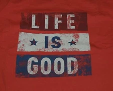 NWT Men's Life is Good LIG Flag Patriotic Red LS Crusher Tee
