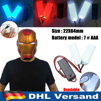 DIY Biegsame LED Light Eyes Kits für Iron Man Batman Helm Cosplay-Requisiten DE.